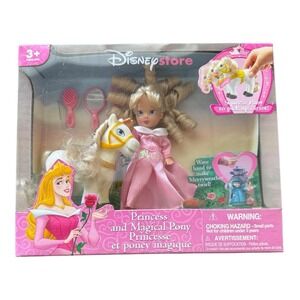 Disney Store Princess Aurora Sleeping Beauty Doll and Merryweather Pony Playset